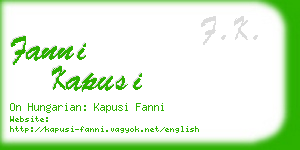 fanni kapusi business card